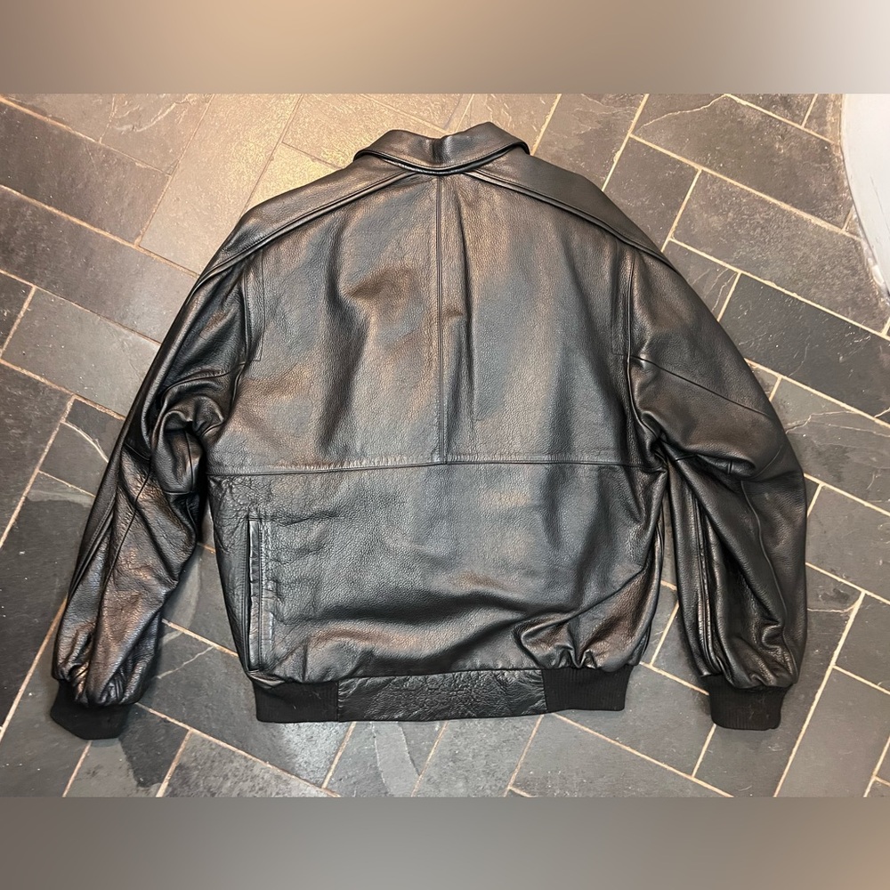 Vintage Wilson’s leather bomber jacket coat black - Picture 7 of 9